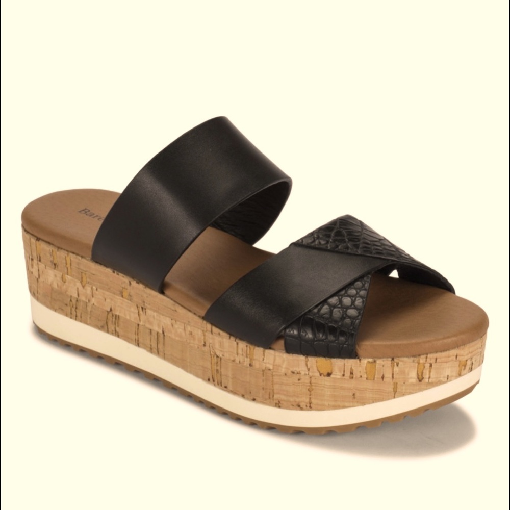 BareTraps Whitlie Platform Black Sandal Size 8.5 (Brand New)